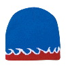 Otto Cap Flame Design Reversible Acrylic Knit Two Tone Color 8" Beanie Royal/Red/White