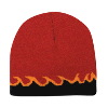 Otto Cap Flame Design Reversible Acrylic Knit Two Tone Color 8" Beanie Red/Black/Gold