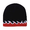 Otto Cap Flame Design Reversible Acrylic Knit Two Tone Color 8" Beanie Black/Red/White