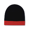 Otto Cap Reversible Acrylic Knit Two Tone Color 8" Beanie with 1 1/2" Trim Black/Red
