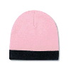 Otto Cap Reversible Acrylic Knit Two Tone Color 8" Beanie with 1 1/2" Trim Pink/Black