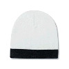 Otto Cap Reversible Acrylic Knit Two Tone Color 8" Beanie with 1 1/2" Trim White/Black