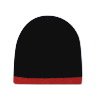 Otto Cap Acrylic Knit Two Tone Color 8" Beanie with 7/8" Trim Black/Red