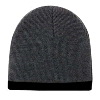 Otto Cap Acrylic Knit Two Tone Color 8" Beanie with 7/8" Trim Charcoal Gray/Black