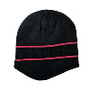 Otto Cap Acrylic Knit Beanie with Stripes Black/Hot Pink