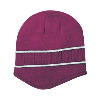 Otto Cap Acrylic Knit Beanie with Stripes Maroon/White