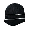 Otto Cap Acrylic Knit Beanie with Stripes Black/White