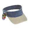 Otto Cap Otto Flex Washed Pigment Dyed Cotton Twill Two Tone Color Sun Visors Khaki/Navy