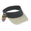 Otto Cap Otto Flex Washed Pigment Dyed Cotton Twill Two Tone Color Sun Visors Khaki/Black