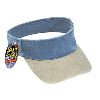 Otto Cap Otto Flex Washed Pigment Dyed Cotton Twill Two Tone Color Sun Visors Khaki/Sky Blue