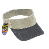 Otto Cap Otto Flex Washed Pigment Dyed Cotton Twill Two Tone Color Sun Visors Black/Khaki