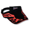 Otto Cap Flame Pattern Brushed Cotton Twill Sandwich Visor Two Tone Color Sun Visors Black/Red/Red
