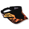 Otto Cap Flame Pattern Brushed Cotton Twill Sandwich Visor Two Tone Color Sun Visors Black/Combination/Burnt Orange