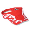Otto Cap Flame Pattern Brushed Cotton Twill Sandwich Visor Two Tone Color Sun Visors Red/White/White