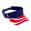 Otto Cap United States Flag Pattern Cotton Twill Sun Visor Red/Navy