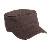 Otto Cap Superior Garment Washed Cotton Twill Distressed Visor Military Style Caps Dark Brown