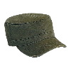 Otto Cap Superior Garment Washed Cotton Twill Distressed Visor Military Style Caps Dark Olive Green