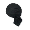 Otto Cap Cotton Poplin Biker Style Head Wraps Black