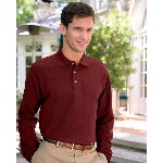 Long Sleeve Double Knit Pique Polo