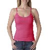 Anvil Ladies Semi-Sheer Spaghetti-Strap Tank Top Hot Pink