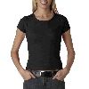 Anvil Ladies Short-Sleeve Scoop-Neck Tee Black