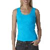 Anvil Ladies 2x1 Rib Tank Top Caribbean Blue
