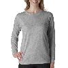 Anvil Ladies Heavyweight Long-Sleeve Tee Heather Grey