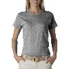 Anvil Ladies Short-Sleeve V-Neck Tee Heather Grey