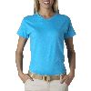 Anvil Ladies Short-Sleeve V-Neck Tee Caribbean Blue