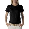 Anvil Ladies Short-Sleeve V-Neck Tee Black