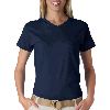 Anvil Ladies Short-Sleeve V-Neck Tee Navy