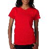Anvil Ladies Short-Sleeve V-Neck Tee Red