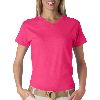 Anvil Ladies Short-Sleeve V-Neck Tee Hot Pink