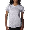 Anvil Ladies Short-Sleeve V-Neck Tee Heather Grey(90/10)