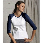 Ladies Two-Tone 3/4-Sleeve Raglan T-Shirt