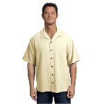 Mens Silk Blend Short Sleeve Camp Shirt