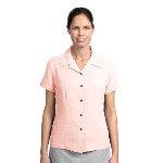 Ladies Short Sleeve Silk Blend Camp Shirt