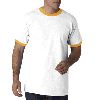 Anvil Adult Heavyweight Ringer Tee White/Gold