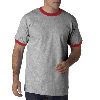 Anvil Adult Heavyweight Ringer Tee Heather Grey/Red
