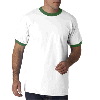 Anvil Adult Heavyweight Ringer Tee White/Kelly