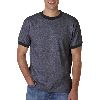 Anvil Adult Heavyweight Ringer Tee Heather Dark Grey/ Black