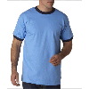 Anvil Adult Heavyweight Ringer Tee Carolina Blue/Navy