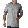 Anvil Adult Heavyweight Ringer Tee Heather Grey/Royal