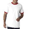 Anvil Adult Heavyweight Ringer Tee White/Red