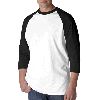 Anvil Adult Heavyweight Baseball Tee White/Black