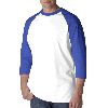 Anvil Adult Heavyweight Baseball Tee White/Royal