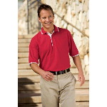 Silk Touch� Sport Shirt with Stripe Trim