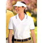 Ladies Cool Mesh� Sport Shirt with Tipping Stripe Trim