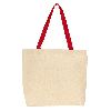 Gemline Colored Handle Tote Natural/Red