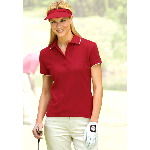 Womens "Tipped Pima Platinum" Platinum Finish Tipped Pique Polo